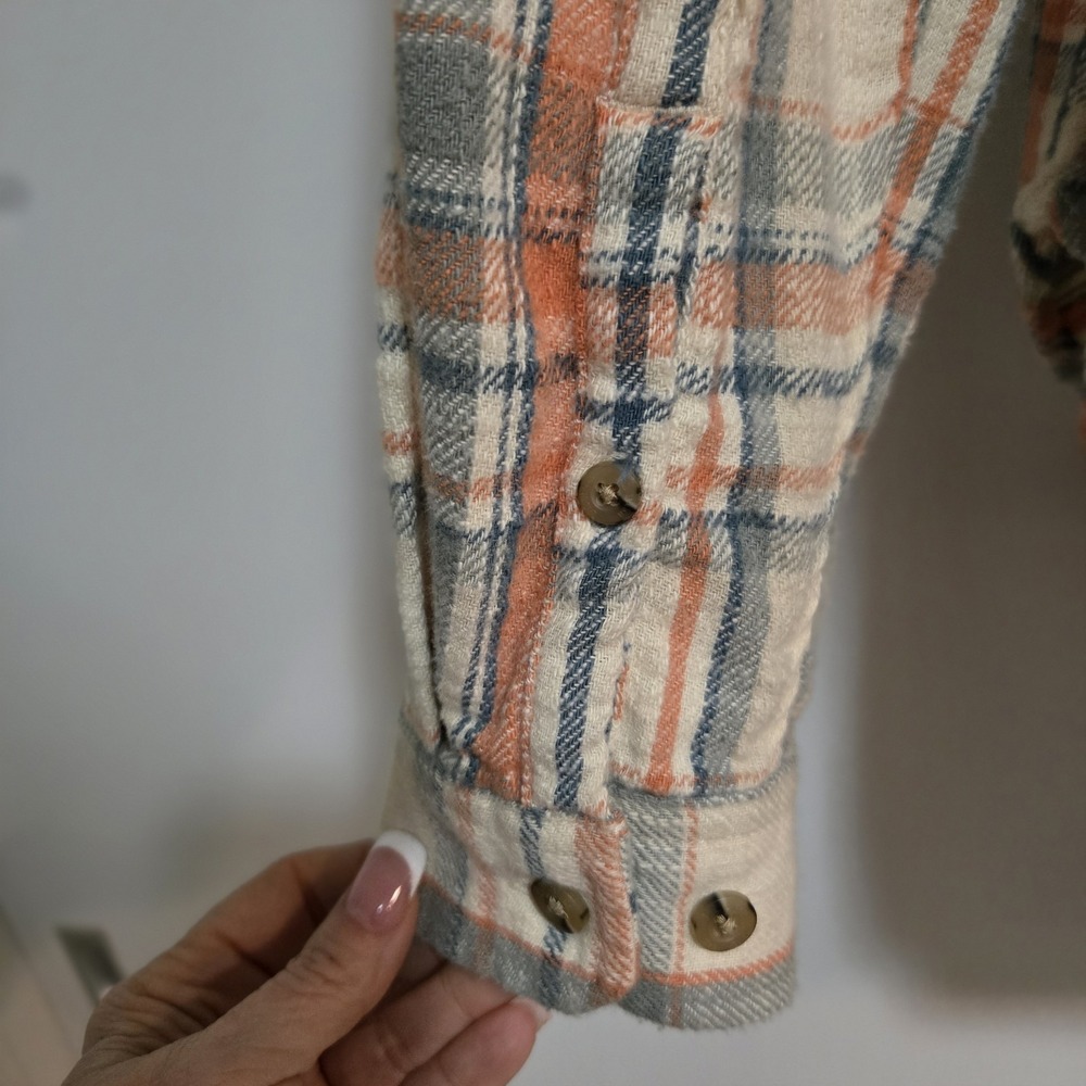 L.L. Bean Women's Sz Small 1912 Field Flannel Chest Pockets Plaid Shirt Shacket - Picture 5 of 7